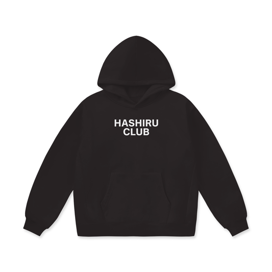 Hashiru Night Driving crew Black Oversize Heavyweight Fleece Hoodie